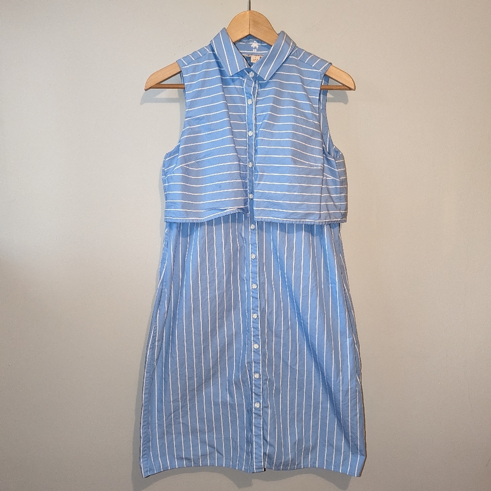 Brooks Brothers Vintage Shirt Dress In Blue And White | Size 6